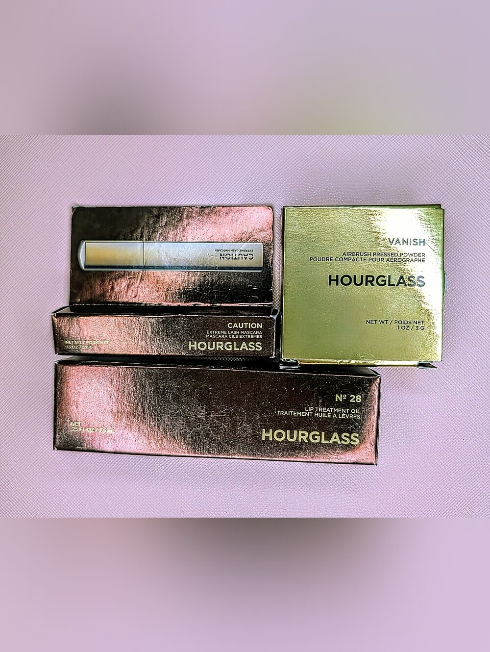 Hourglass Pressed Powder & Lip Treatment's Oil & Extreme Lash Mascara